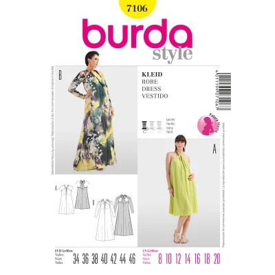 Patron Burda 7106 Robe